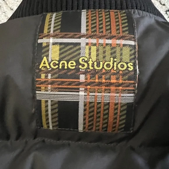 Acne Studios Black Cropped Puffer Jacket - Picture 3 of 7